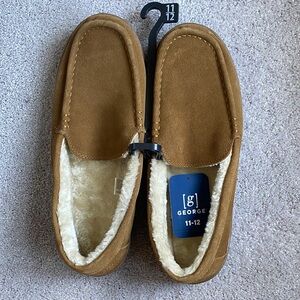 NWT George Men's Brown Suede Slip-On Loafers